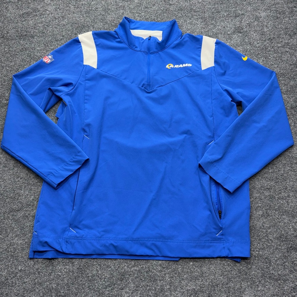 Nike Los Angeles Rams NFL On-Field Quarter Zip Pullover Blue Mens Large